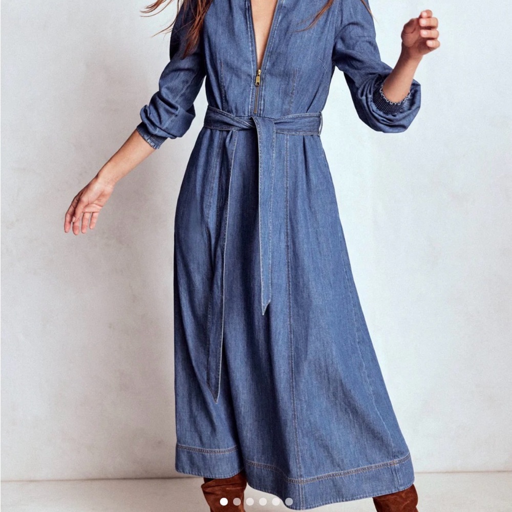 Boden Adelaide Denim Long Sleeve Dress